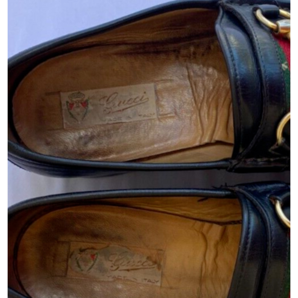 Rare Vintage GUCCI HORSE BIT LOAFER SHOES BLACK ITALY 42 US 9 - Picture 8 of 11